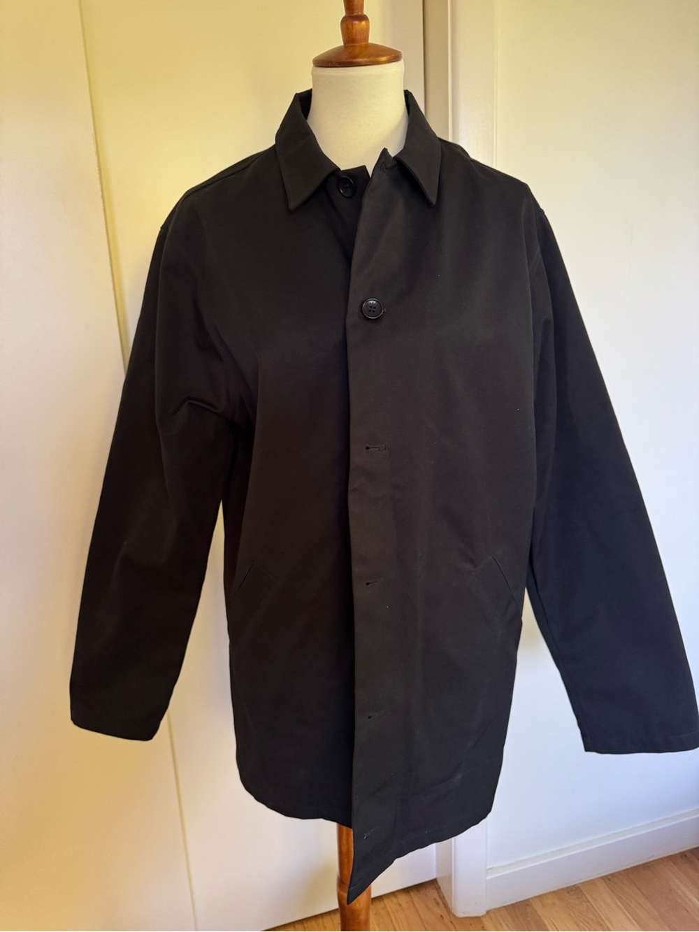 Percival Sherlock Men's Black Classic Overcoat Jacket